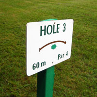 the sign on the third hole